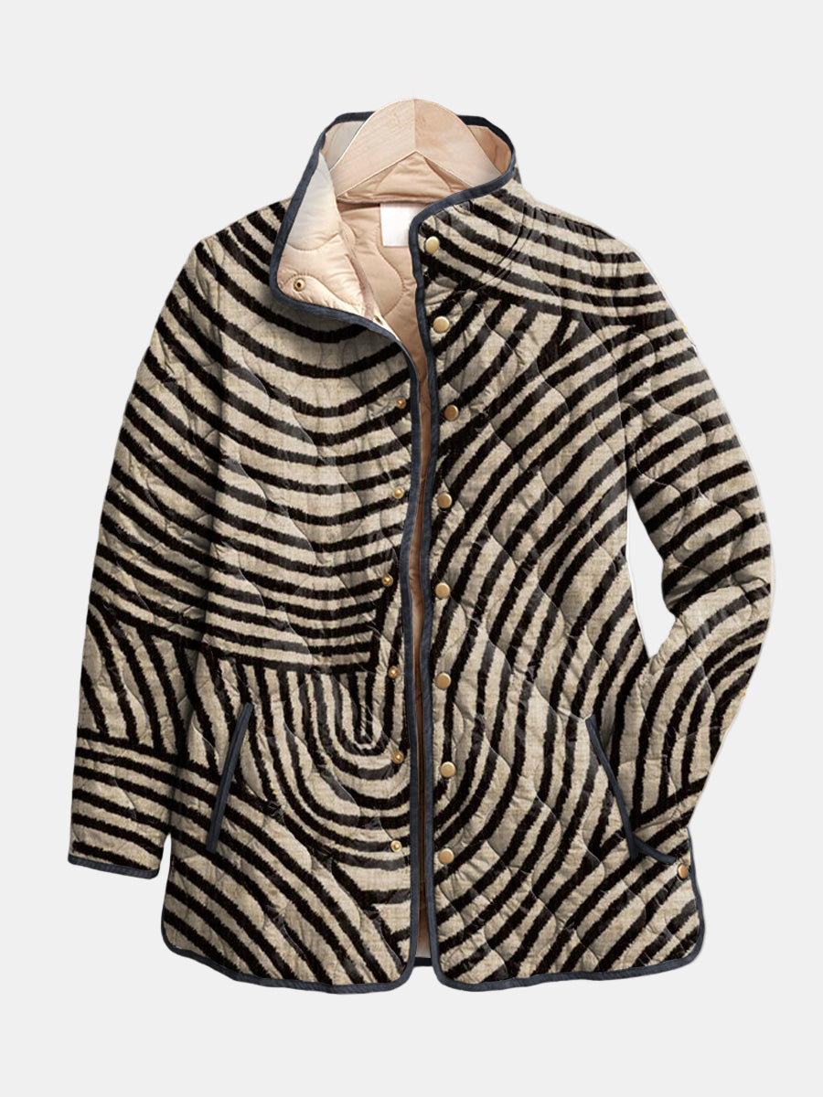 Fern | Retro Circle Design Quilted Jacket