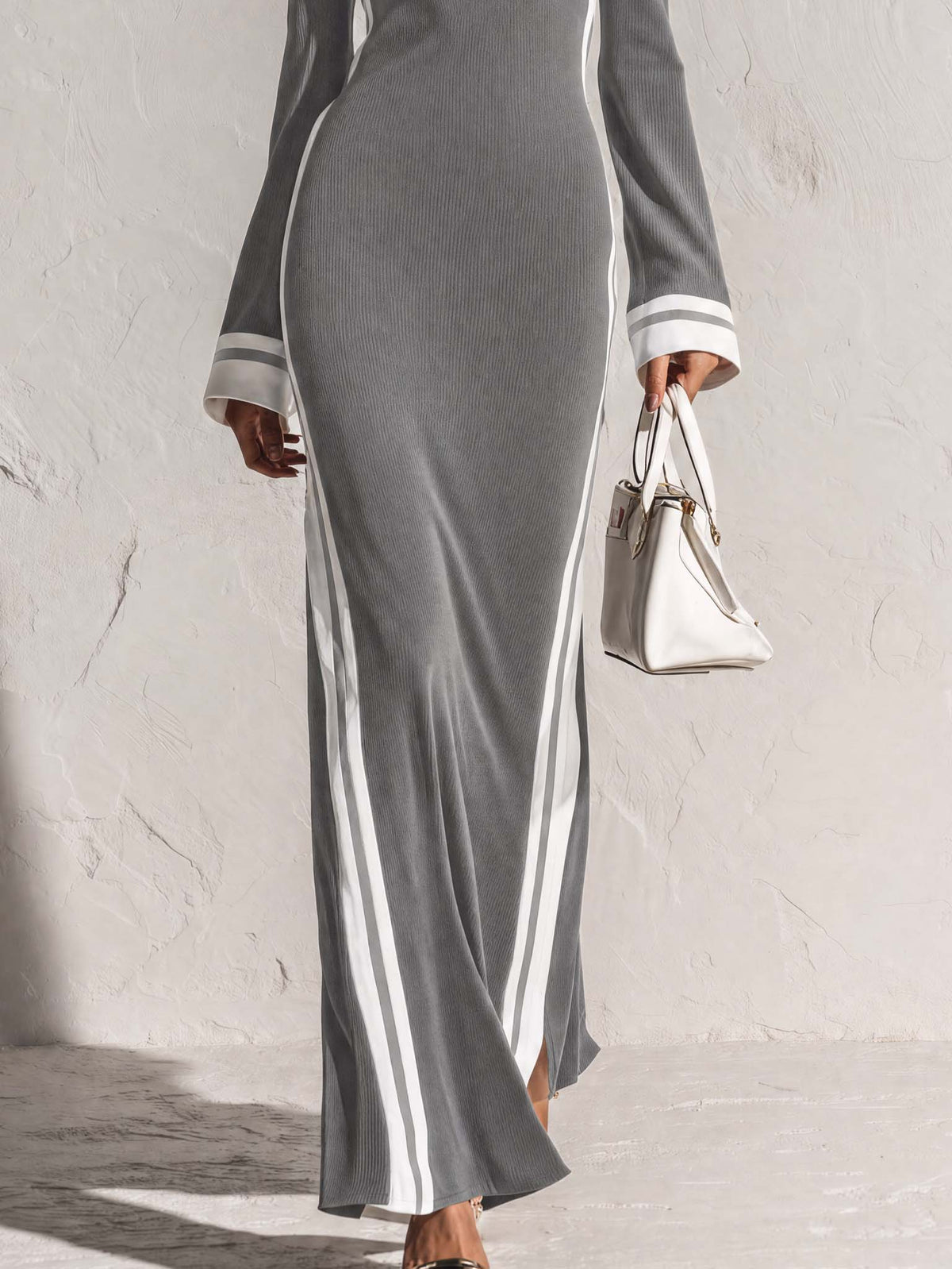 Elowen | Women's Square-Neck Knit Maxi Dress