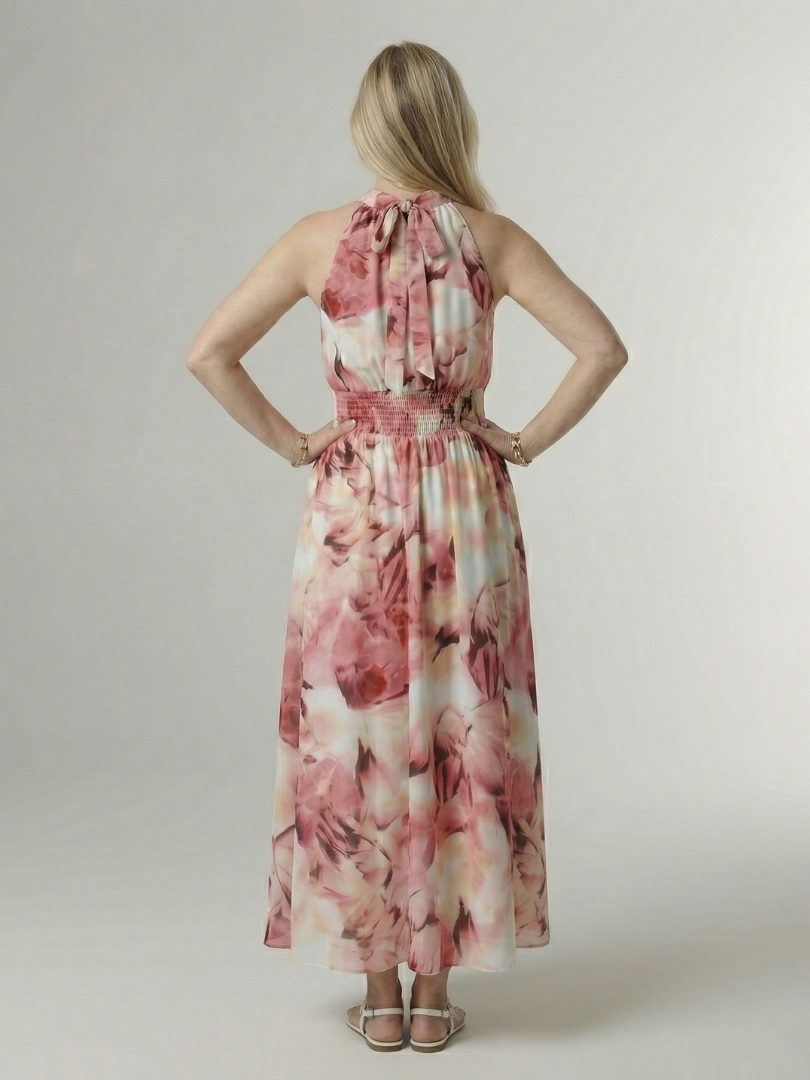 Adalyn | Women's Gathered Halter Midi Dress