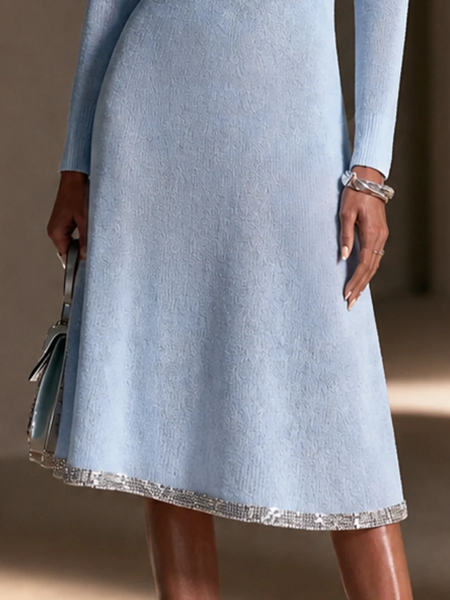 Marielle | Women's Off-Shoulder Trim Knit Midi Dress