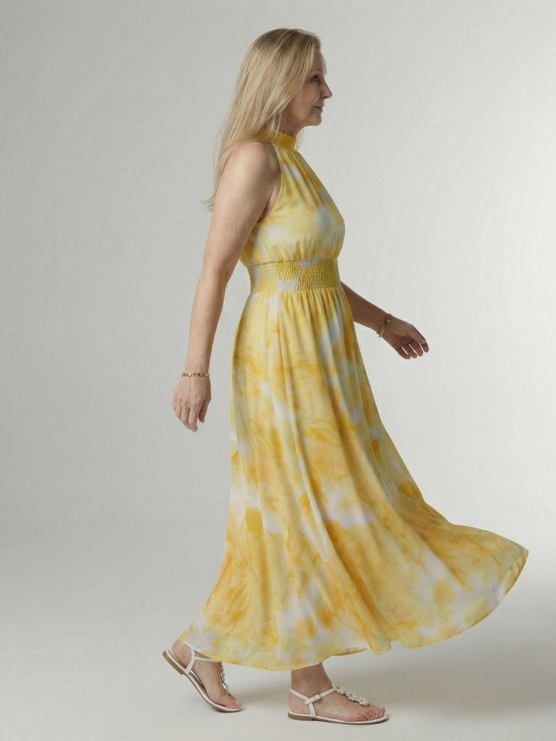 Adalyn | Women's Gathered Halter Midi Dress
