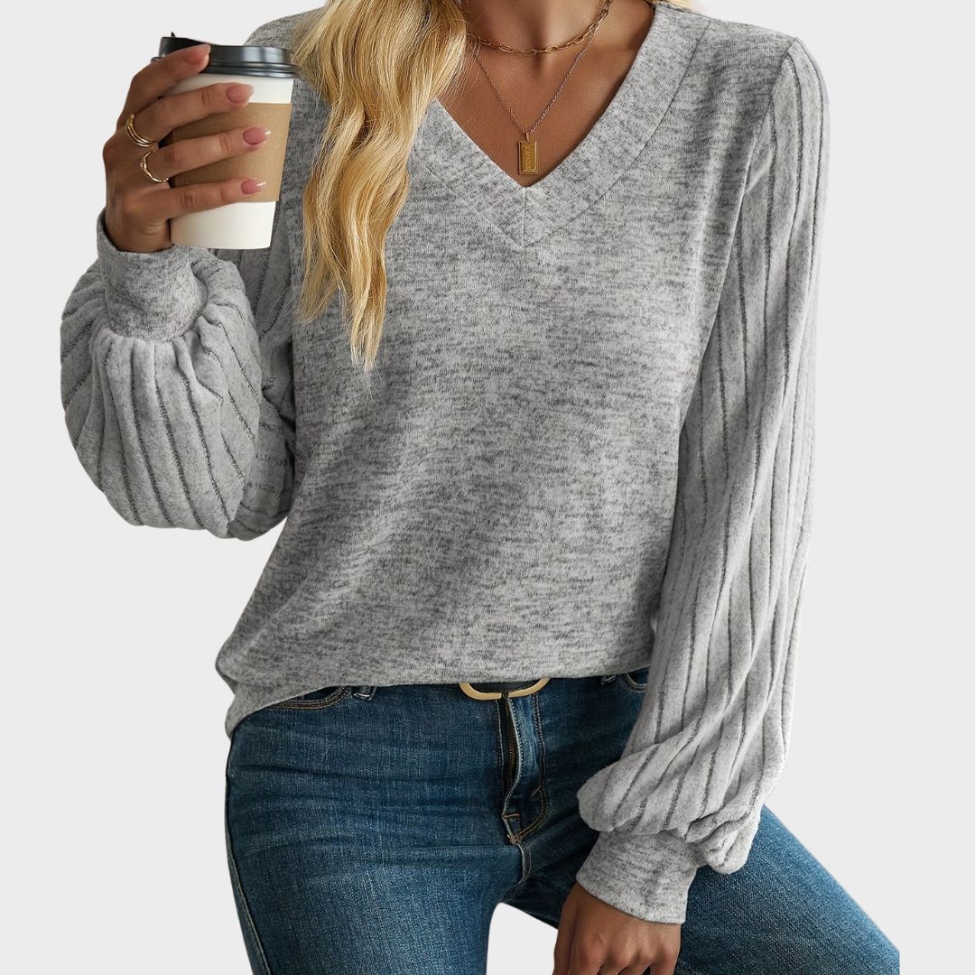 Zoey | Elegant Lantern Sleeve Sweater