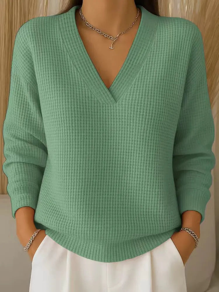 Alouina | Women's Relaxed Waffle Knit Sweater