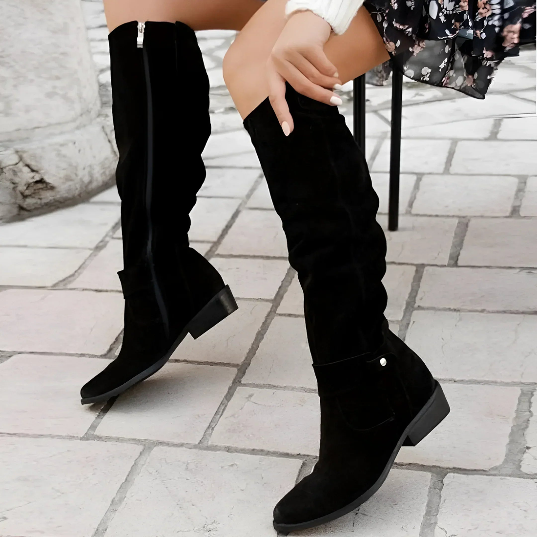 Zes | Stylish Suede Knee Boots