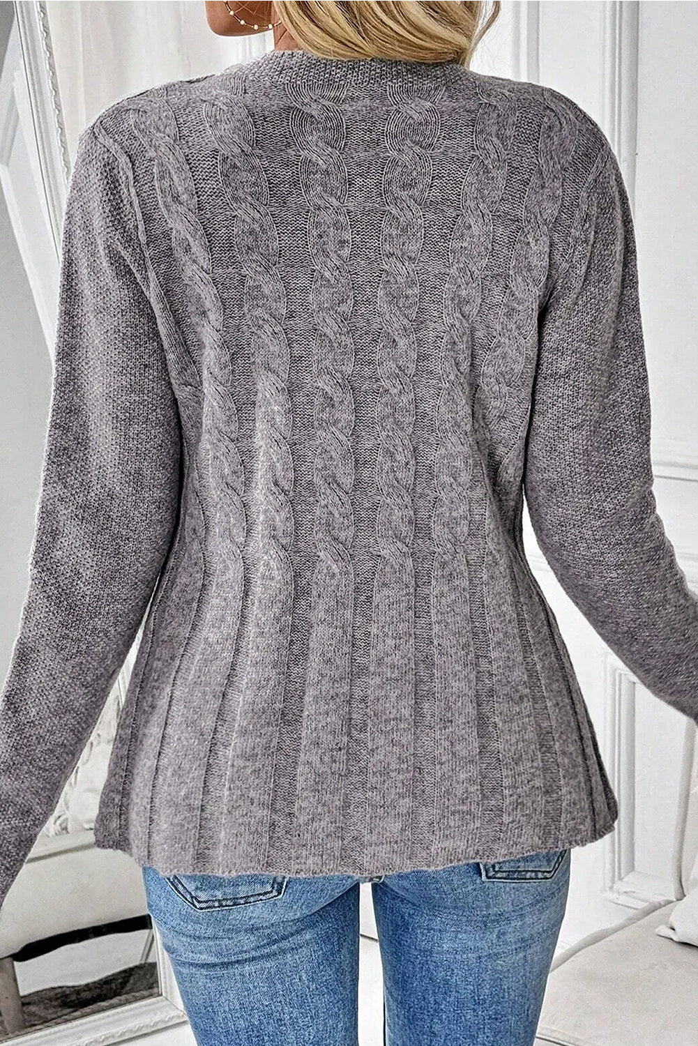 Marianne | Women's Cable Knit Long Cardigan Sweater