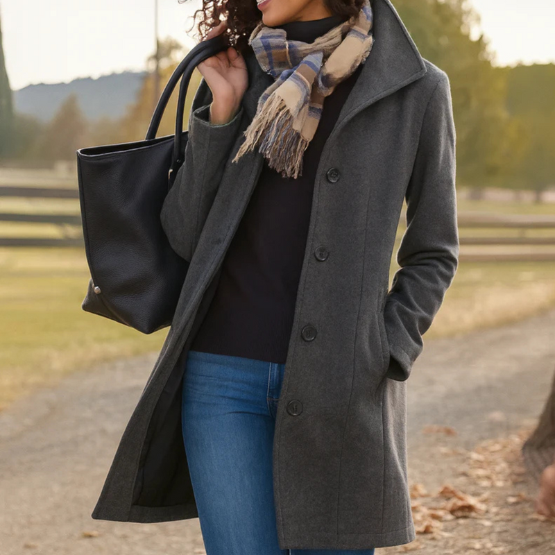Aubrey | Women's Classic Button-Front Trench Coat
