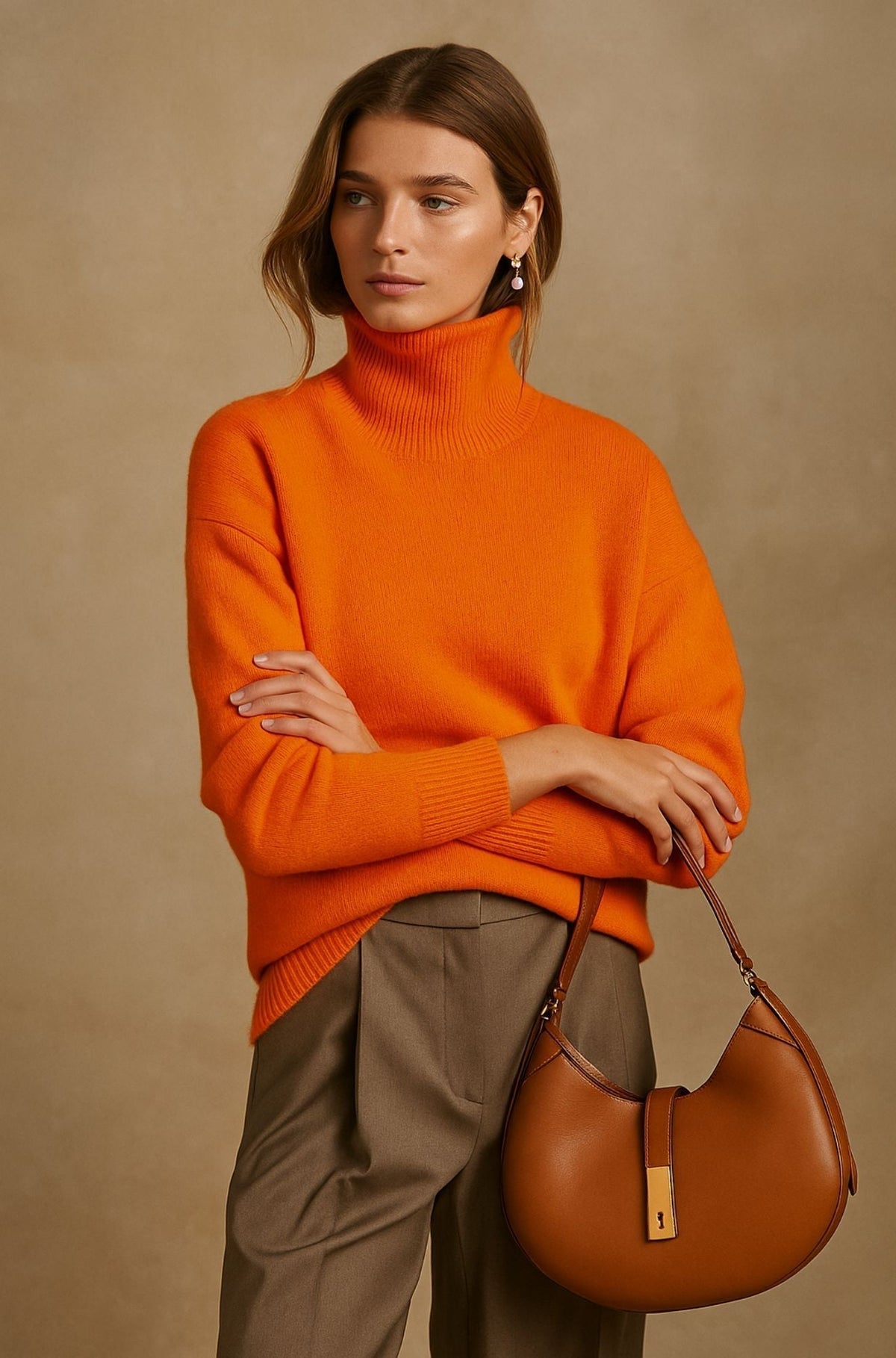 Marlowe | Women's Turtleneck Sweater with Dropped Shoulders