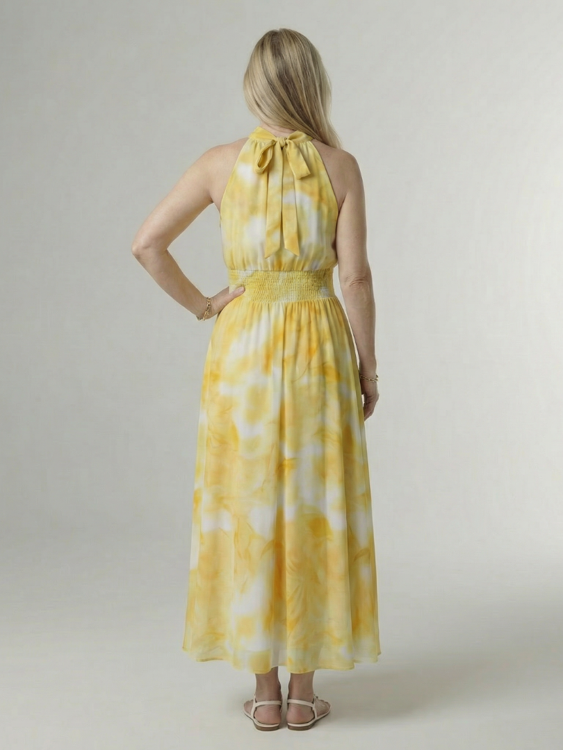 Adalyn | Women's Gathered Halter Midi Dress