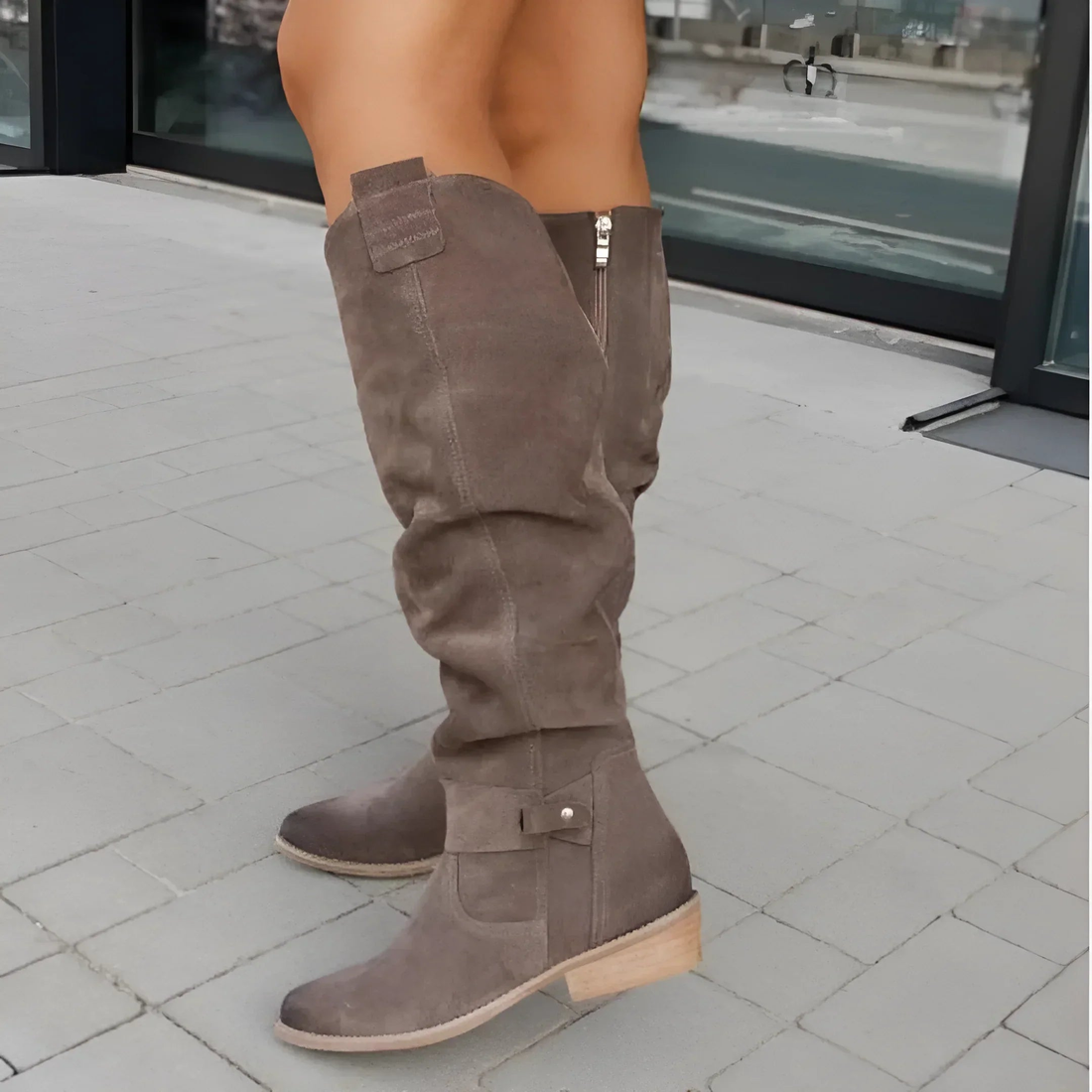 Zes | Stylish Suede Knee Boots