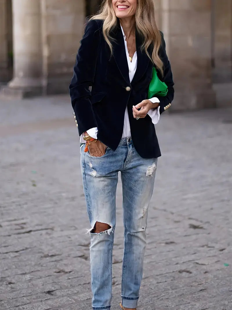 Carole | Elegant Velvet Blazer