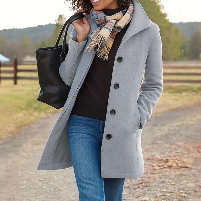 Aubrey | Women's Classic Button-Front Trench Coat