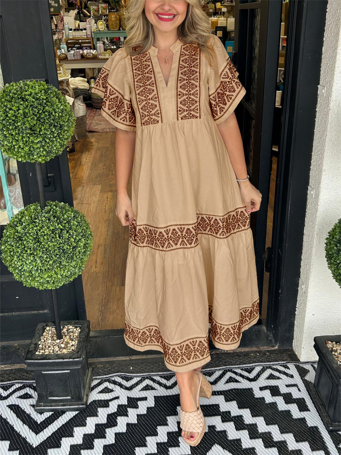 Cassandra | Women's Tummy Control Boho Flowy Loose Fit Dress
