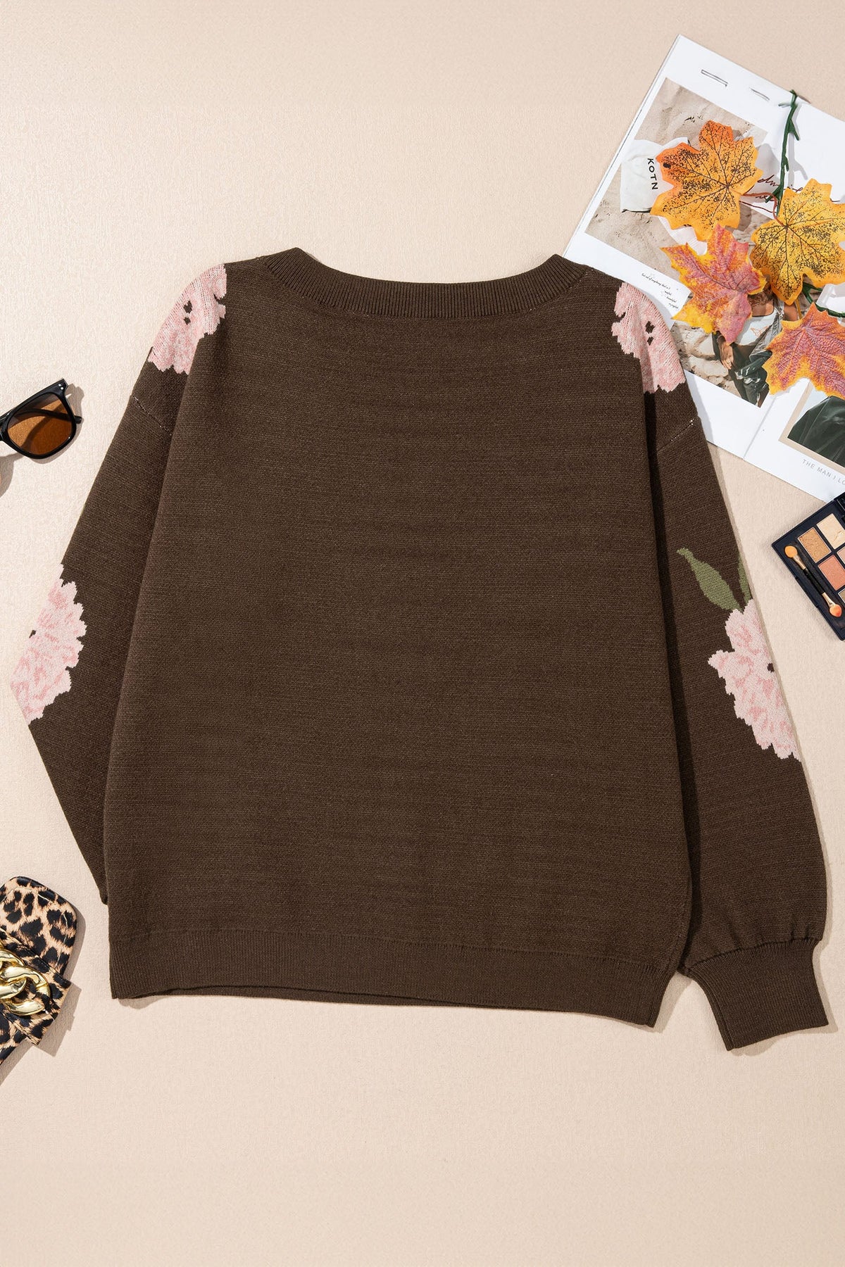 Marielle | Women's Floral Off-Shoulder Relaxed Pullover Sweater