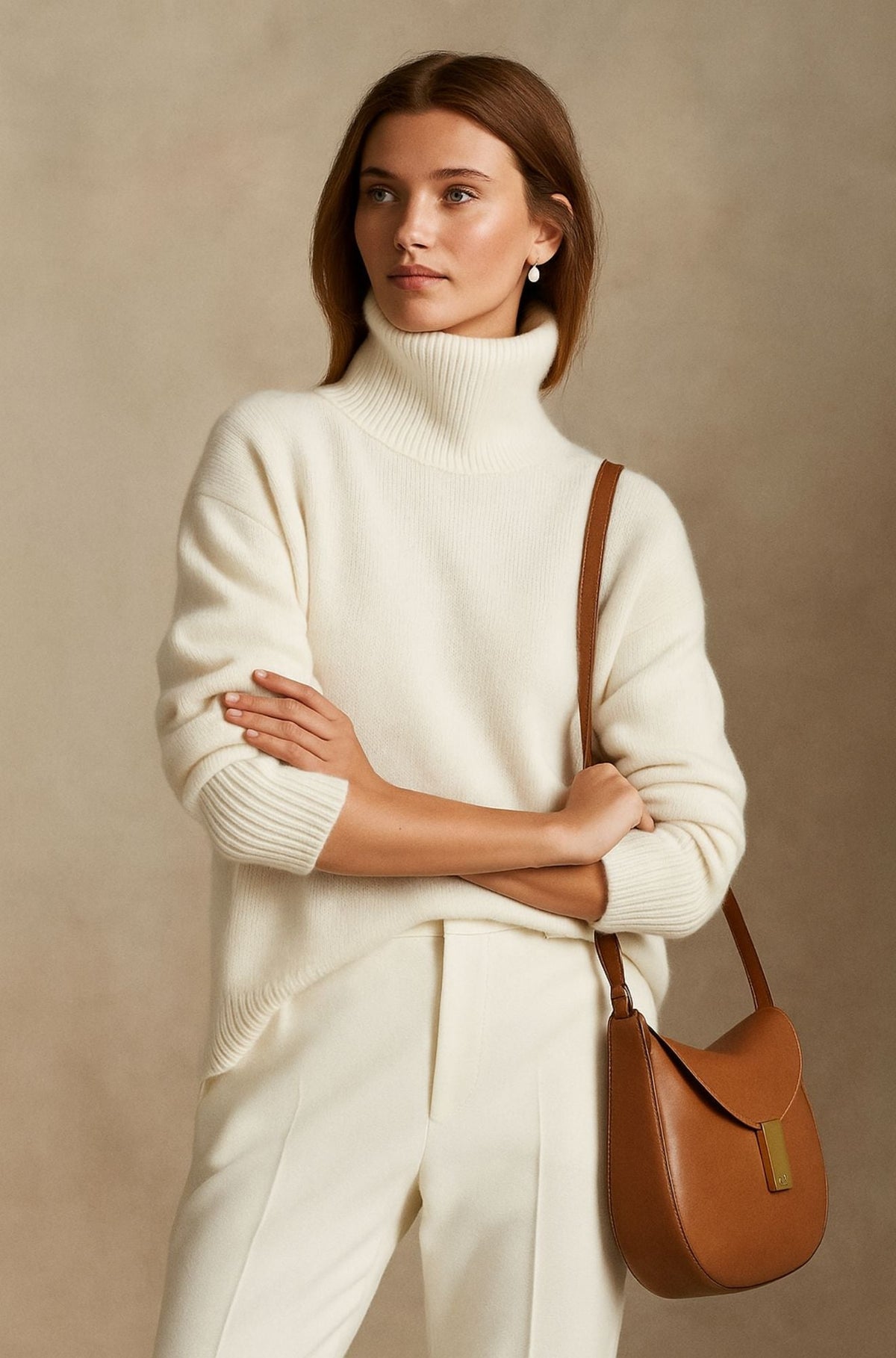 Marlowe | Women's Turtleneck Sweater with Dropped Shoulders
