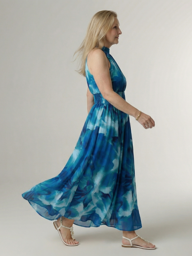 Adalyn | Women's Gathered Halter Midi Dress