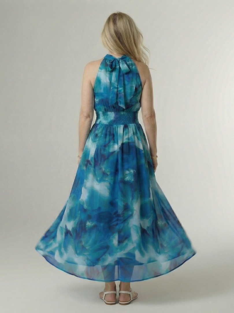 Adalyn | Women's Gathered Halter Midi Dress