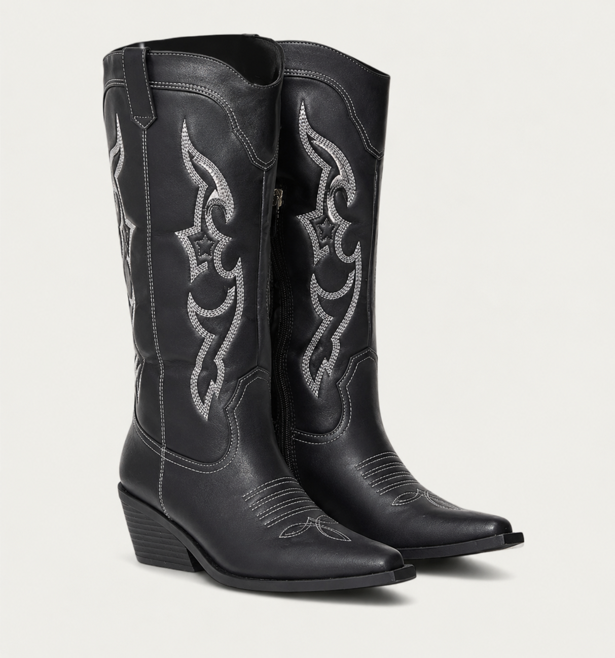 Mella | Western Calf High Pointed Toe Boots for Women