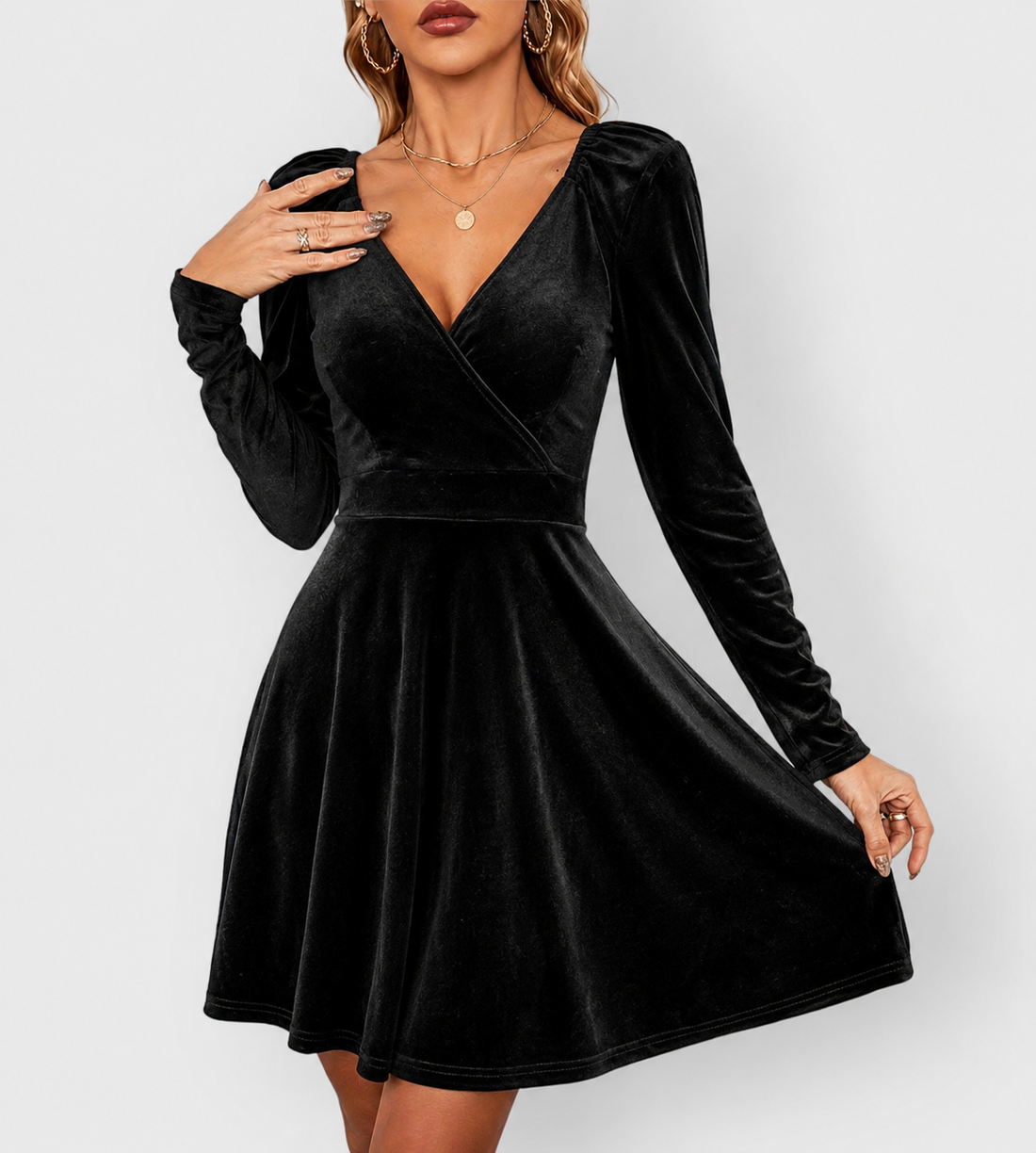 Carol | Velvet Skater Dress
