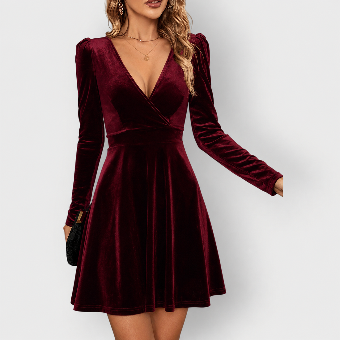 Carol | Velvet Skater Dress