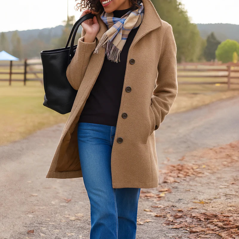 Aubrey | Women's Classic Button-Front Trench Coat