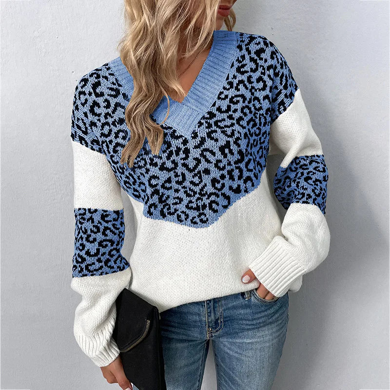 Gabriela | Elegant V-neck Sweater Leopard