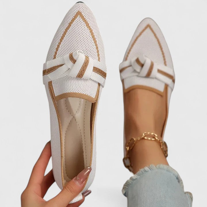 Nova | Women's Pointed Toe Slip-On Flat Loafers with Knot Detail