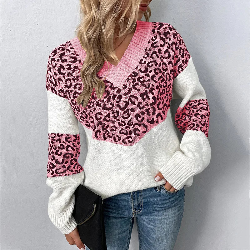 Gabriela | Elegant V-neck Sweater Leopard