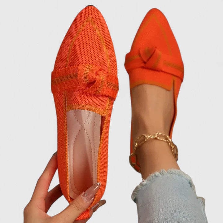 Nova | Women's Pointed Toe Slip-On Flat Loafers with Knot Detail