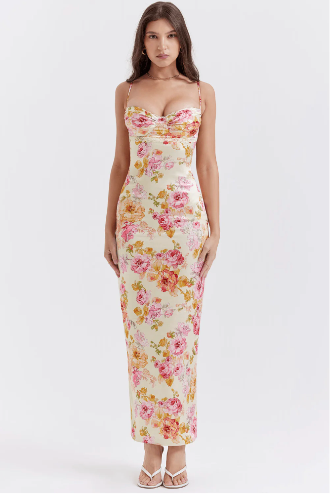 Katherine | Wedding Guest Floral Spaghetti Strap Dress