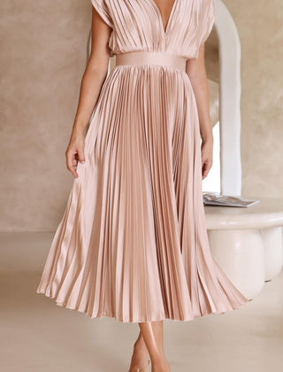 Maria | Elegant Pleated Maxi Dress