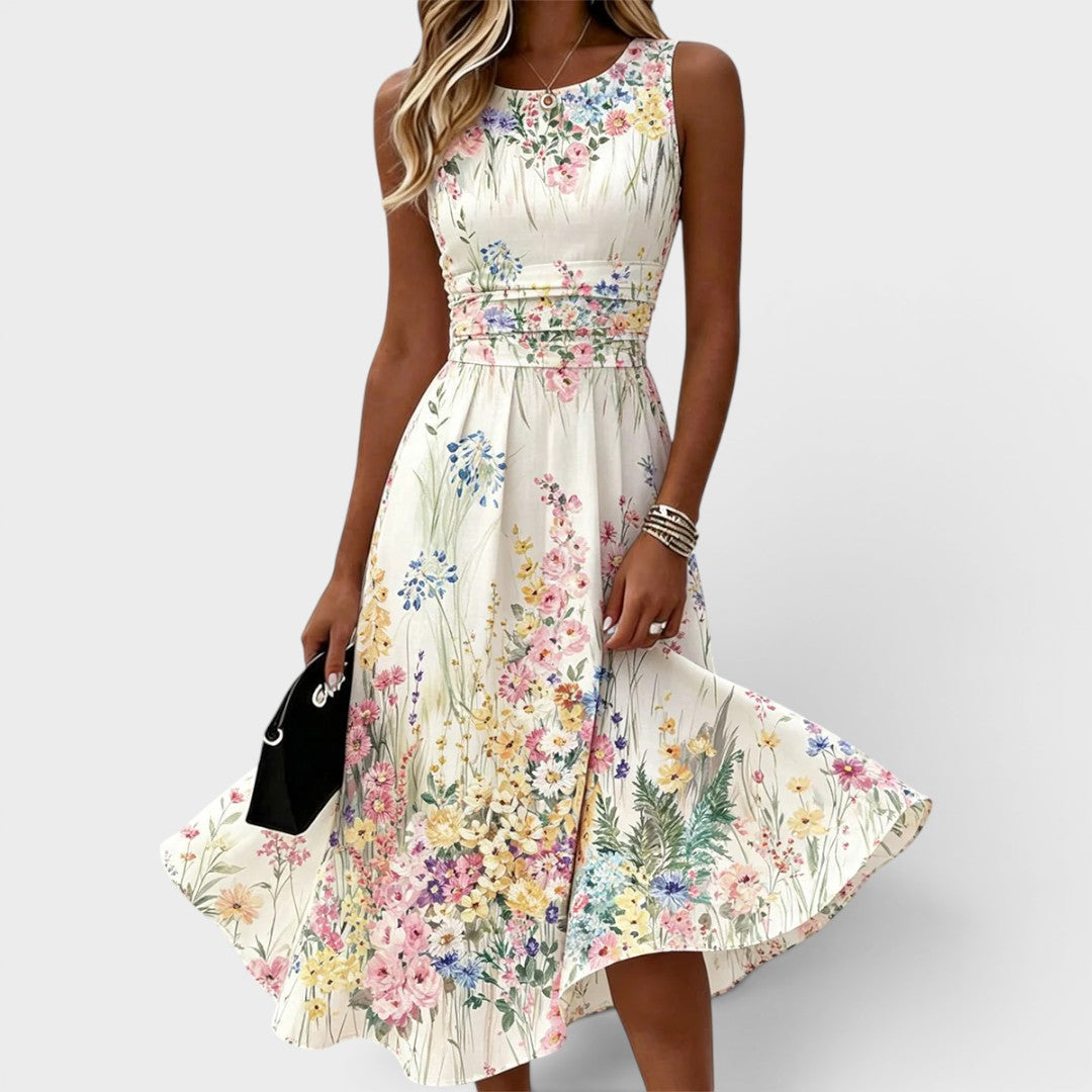 Kimberly | Women's Floral Sleeveless Midi Dress