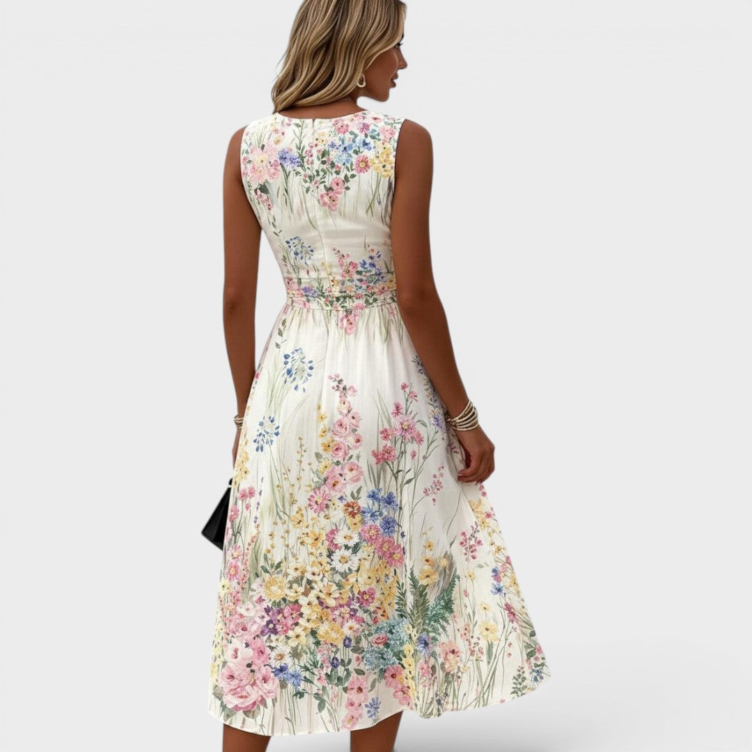 Kimberly | Women's Floral Sleeveless Midi Dress
