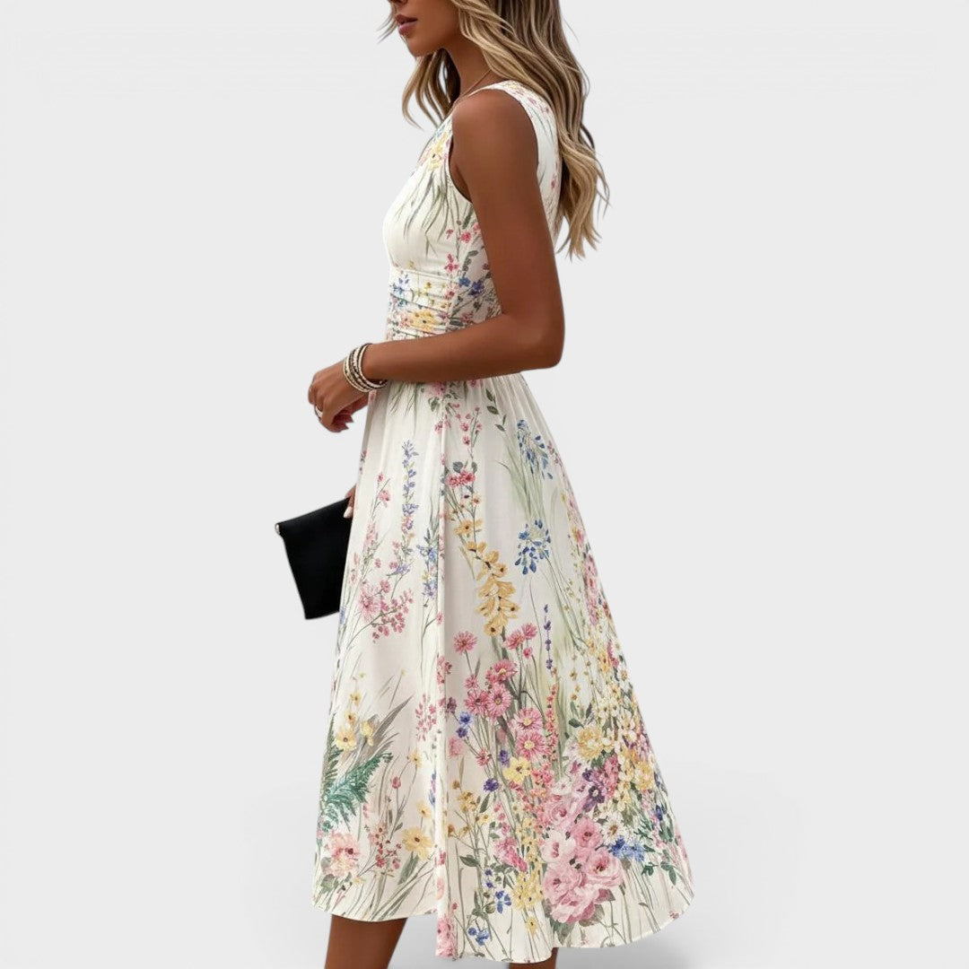 Kimberly | Women's Floral Sleeveless Midi Dress