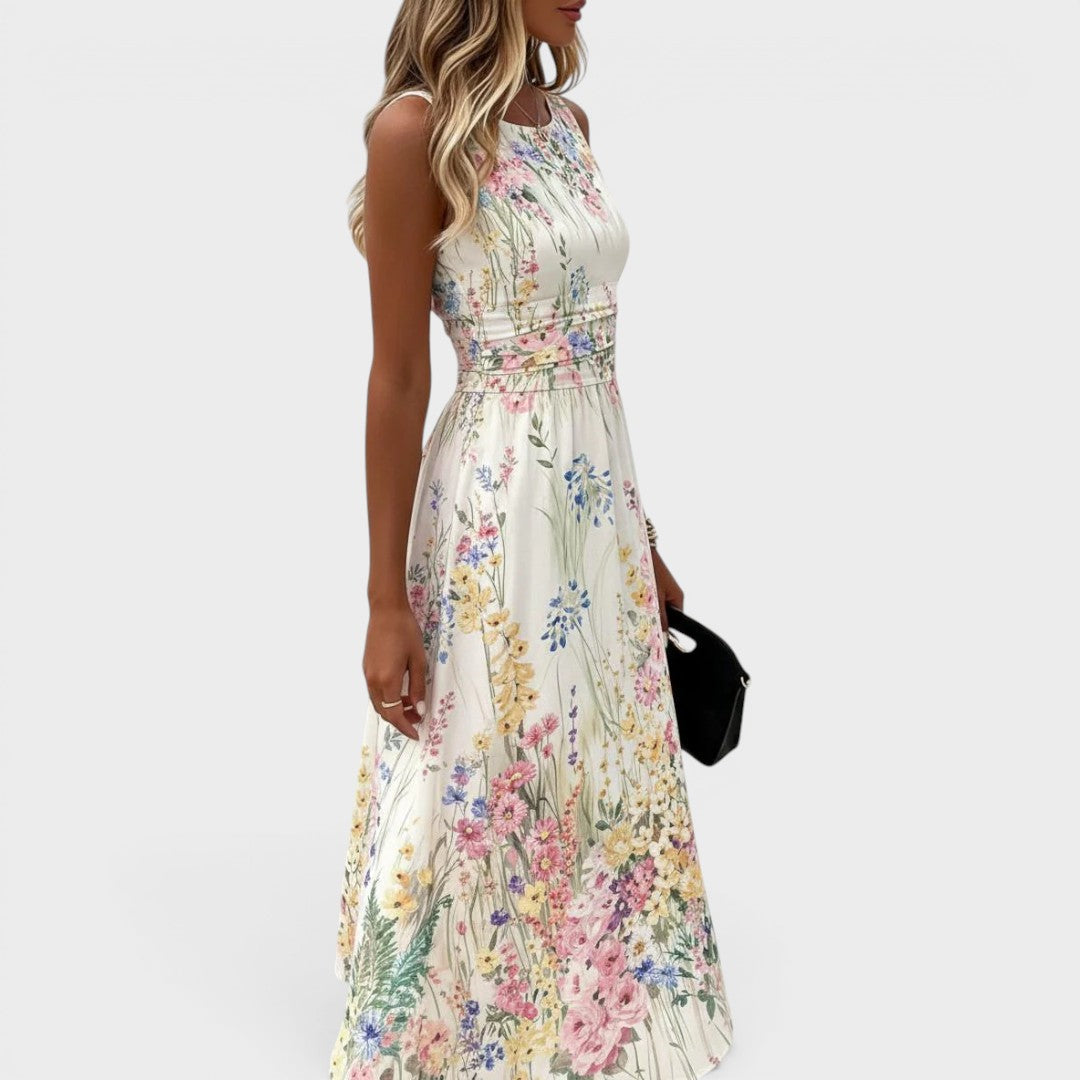 Kimberly | Women's Floral Sleeveless Midi Dress