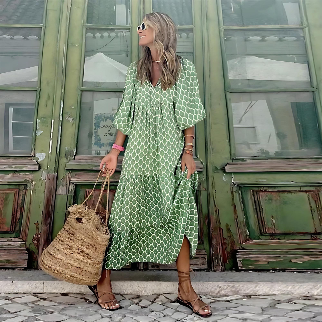 Haven | Floral Puff Sleeve Tiered Maxi Summer Dress