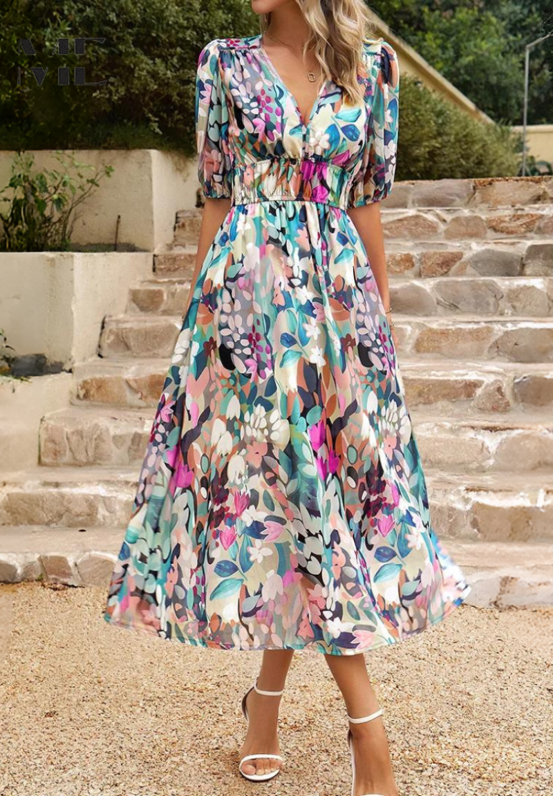 Monica | Elegant Floral Dress