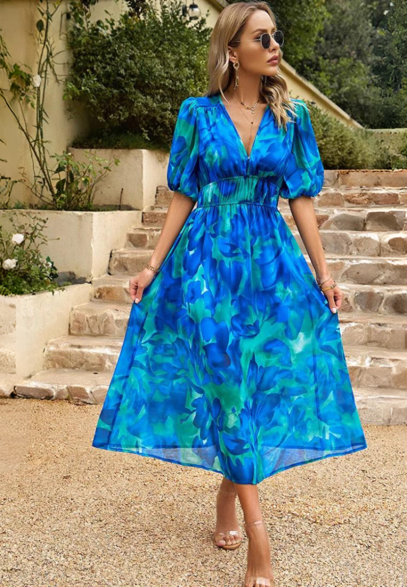 Monica | Elegant Floral Dress