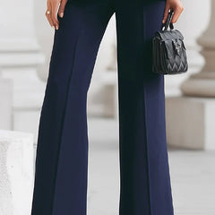 Vina | Women's Two-Piece Suit Set Longline Blazer & Flare Trousers