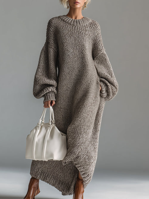 Adara | Women's Oversized Knit Sweater Maxi Dress