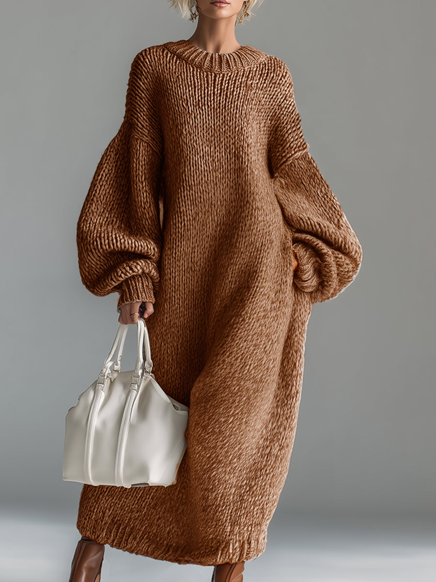 Adara | Women's Oversized Knit Sweater Maxi Dress