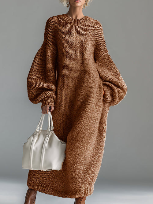 Adara | Women's Oversized Knit Sweater Maxi Dress