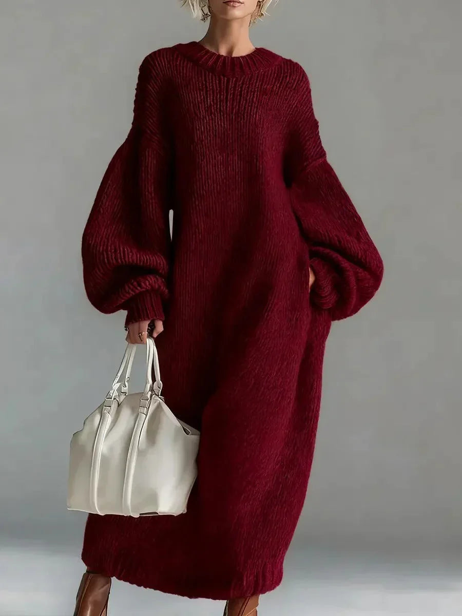 Adara | Women's Oversized Knit Sweater Maxi Dress