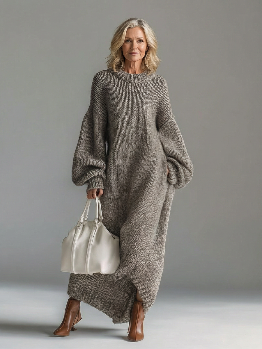 Adara | Women's Oversized Knit Sweater Maxi Dress