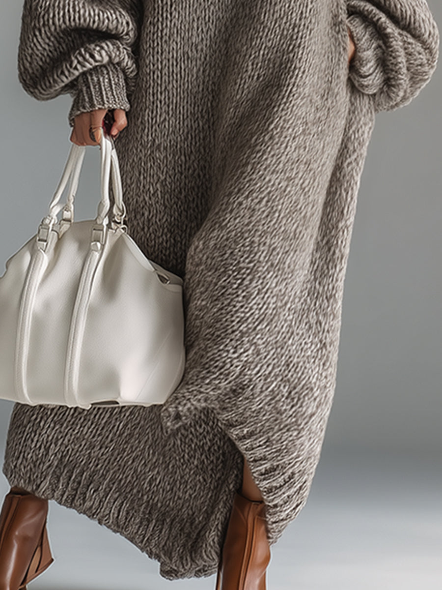Adara | Women's Oversized Knit Sweater Maxi Dress