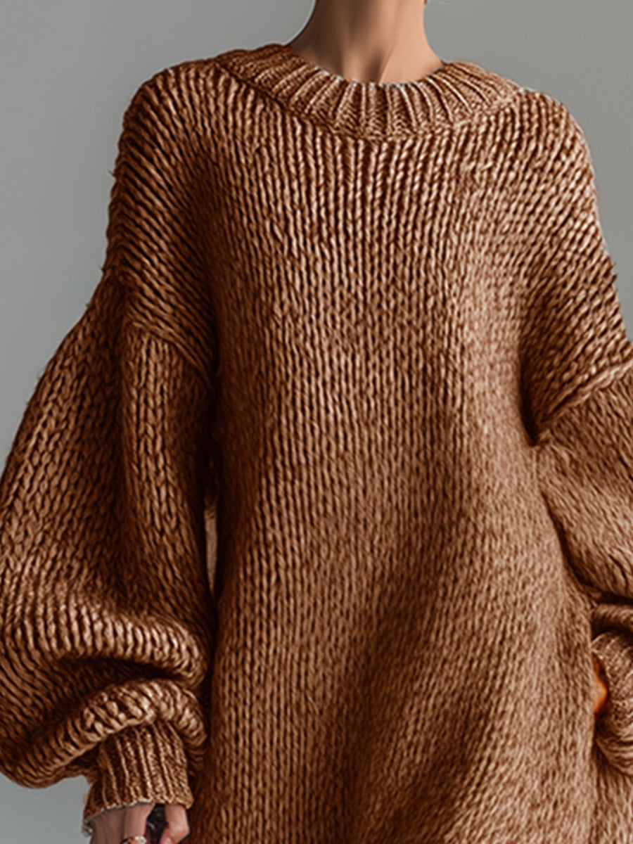 Adara | Women's Oversized Knit Sweater Maxi Dress