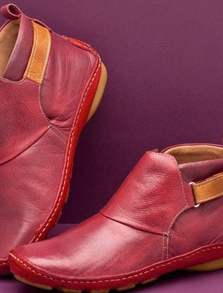 Pellucid | Women's Leather Ankle Boots with Strap Closure