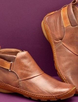 Pellucid | Women's Leather Ankle Boots with Strap Closure
