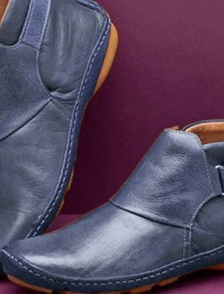 Pellucid | Women's Leather Ankle Boots with Strap Closure