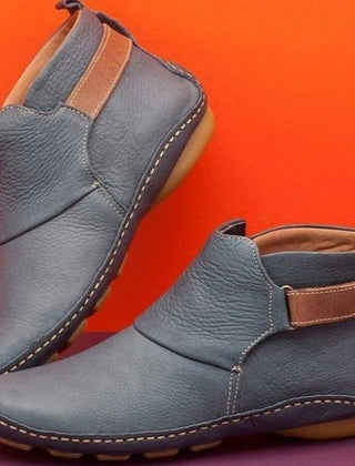 Pellucid | Women's Leather Ankle Boots with Strap Closure