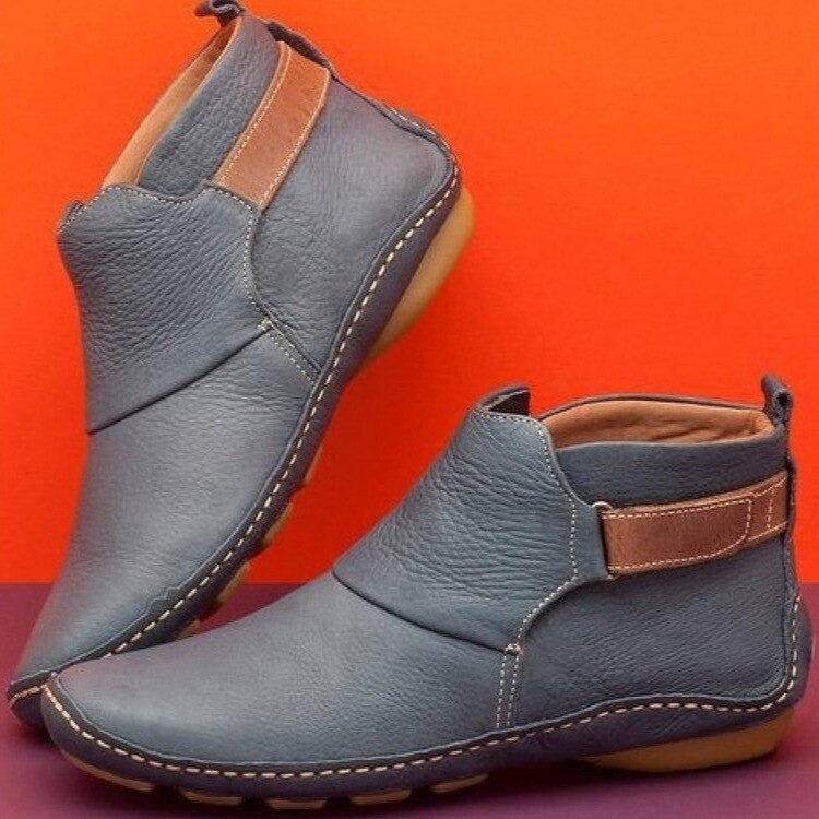 Pellucid | Women's Leather Ankle Boots with Strap Closure